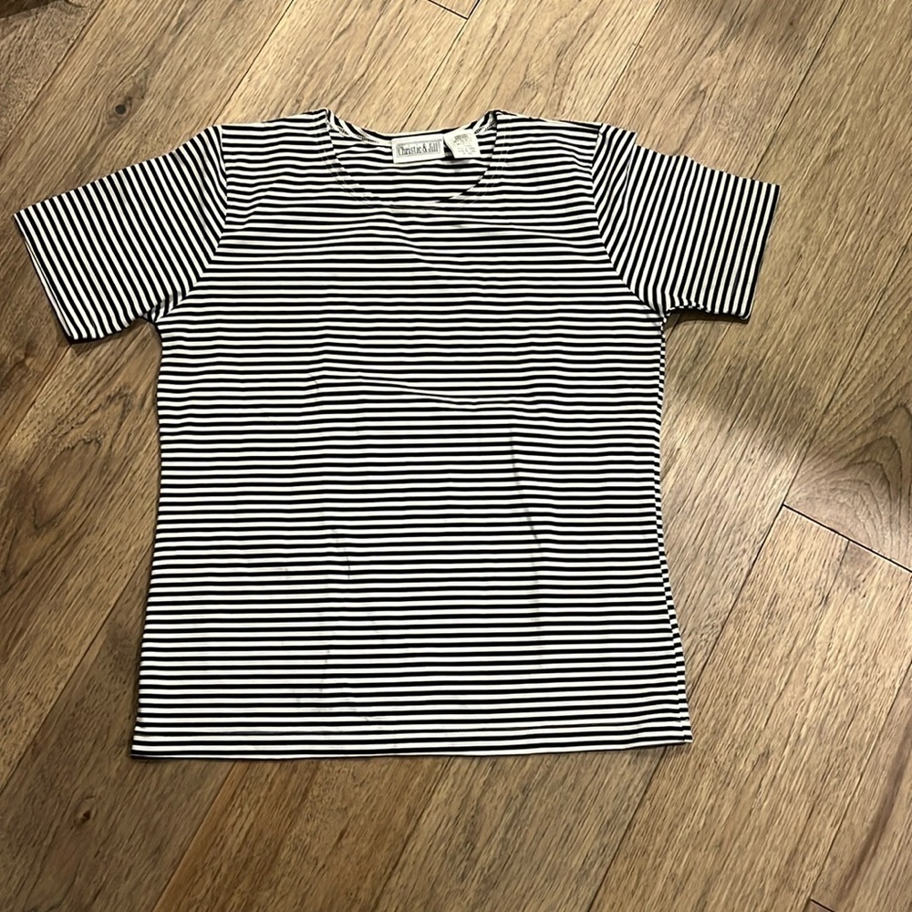 CHRISTIE & JILL NWOT stripped short sleeve shirt, size medium